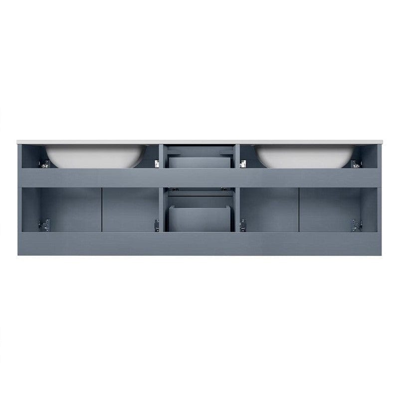 Geneva Transitional Dark Grey 60" Double Vanity Set | LG192260DBDSLM60F