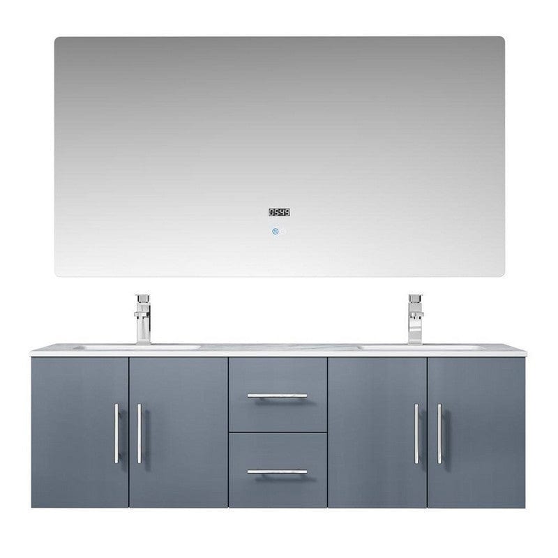 Geneva Transitional Dark Grey 60" Double Vanity Set | LG192260DBDSLM60F