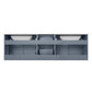 Geneva Transitional Dark Grey 60" Double Vanity with 60" Led Mirror | LG192260DBDSLM60