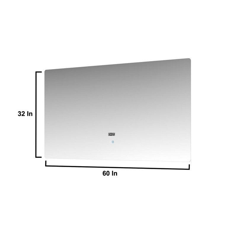 Geneva Transitional Dark Grey 60" Double Vanity with 60" Led Mirror | LG192260DBDSLM60