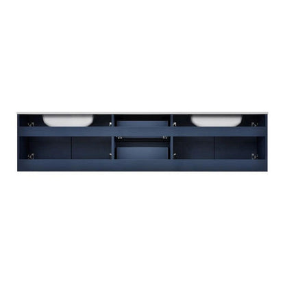 Geneva Transitional Navy Blue 80" Double Vanity with 30" Led Mirrors | LG192280DEDSLM30