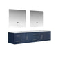 Geneva Transitional Navy Blue 84" Double Vanity with 36" Led Mirrors | LG192284DEDSLM36