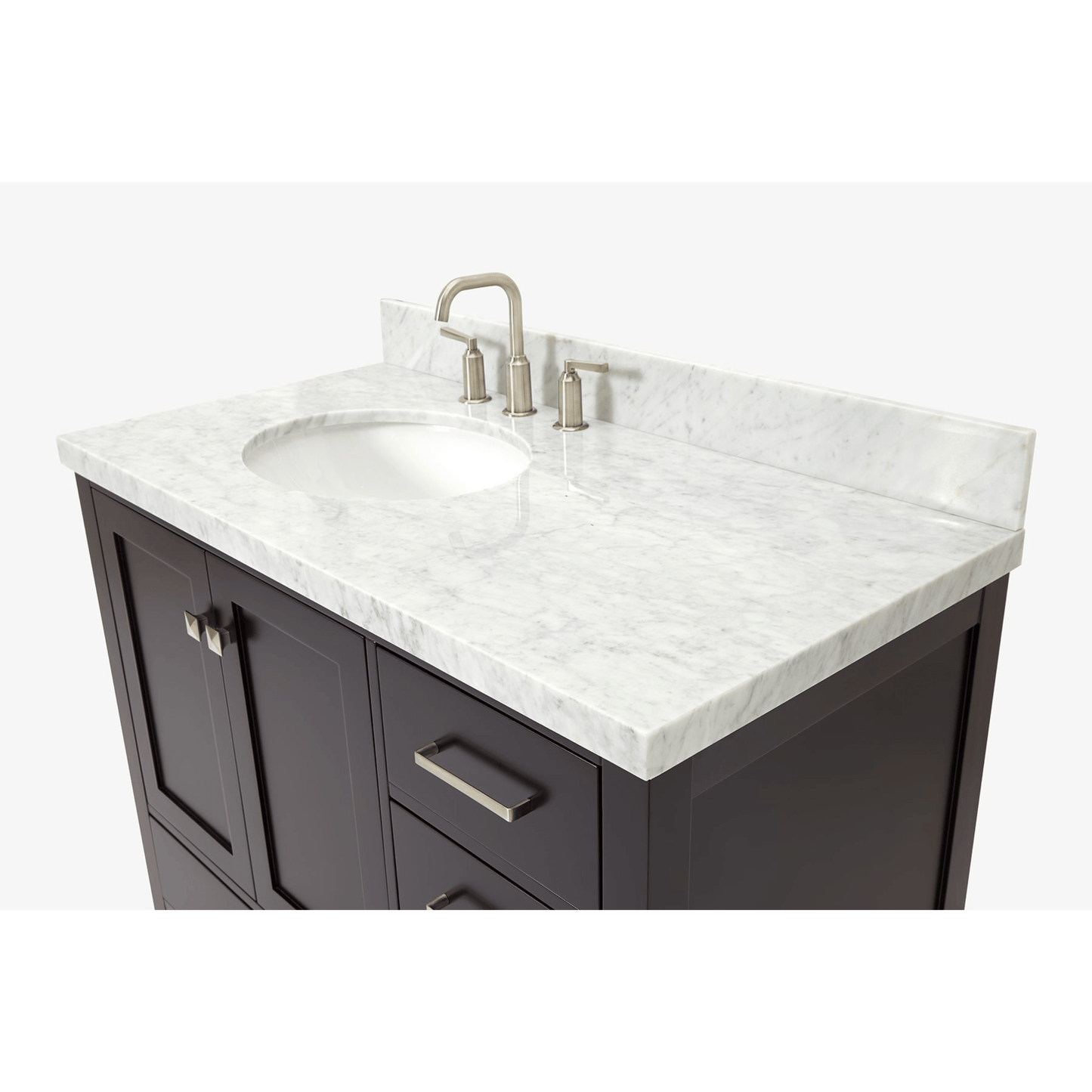 Ariel Cambridge  43" Modern Espresso Left Offset Single Oval Sink Vanity