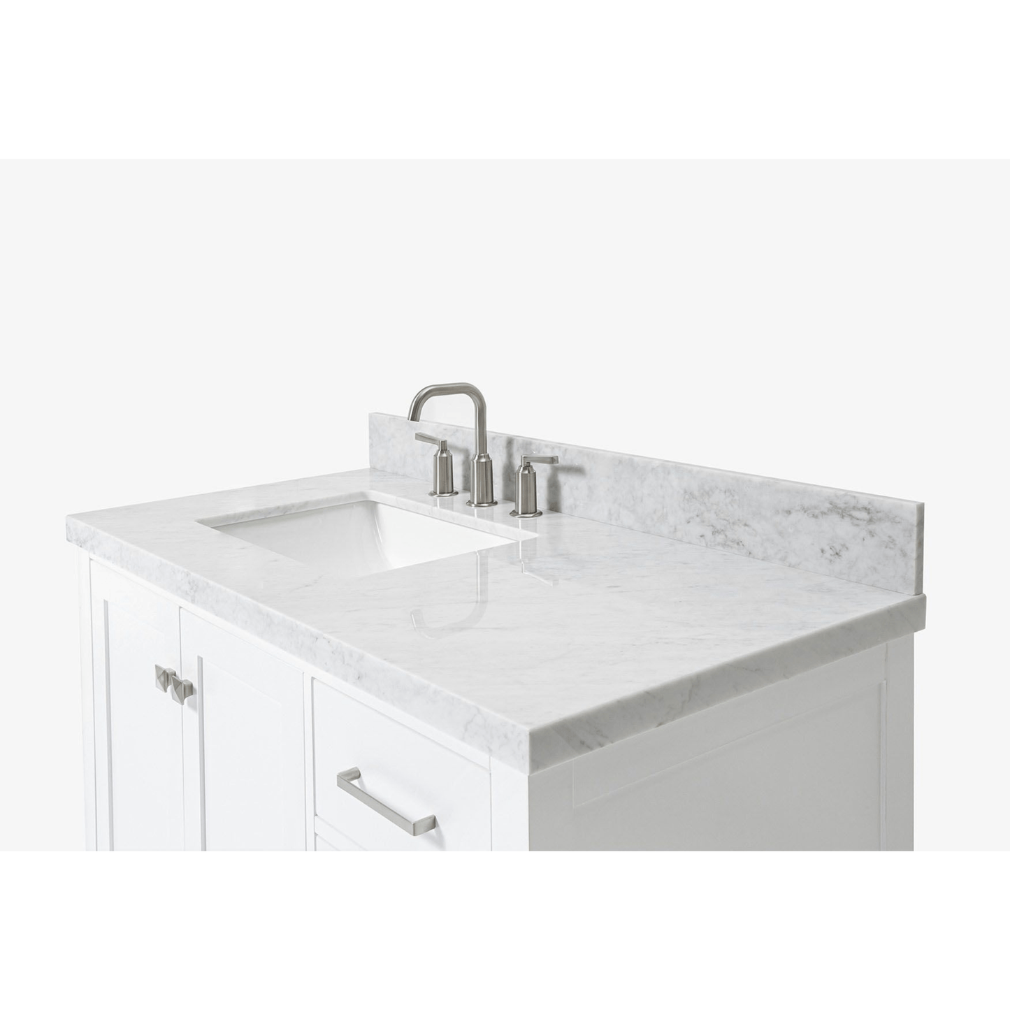 Ariel Cambridge  43" Modern White Left Offset Single Rectangle Sink Vanity