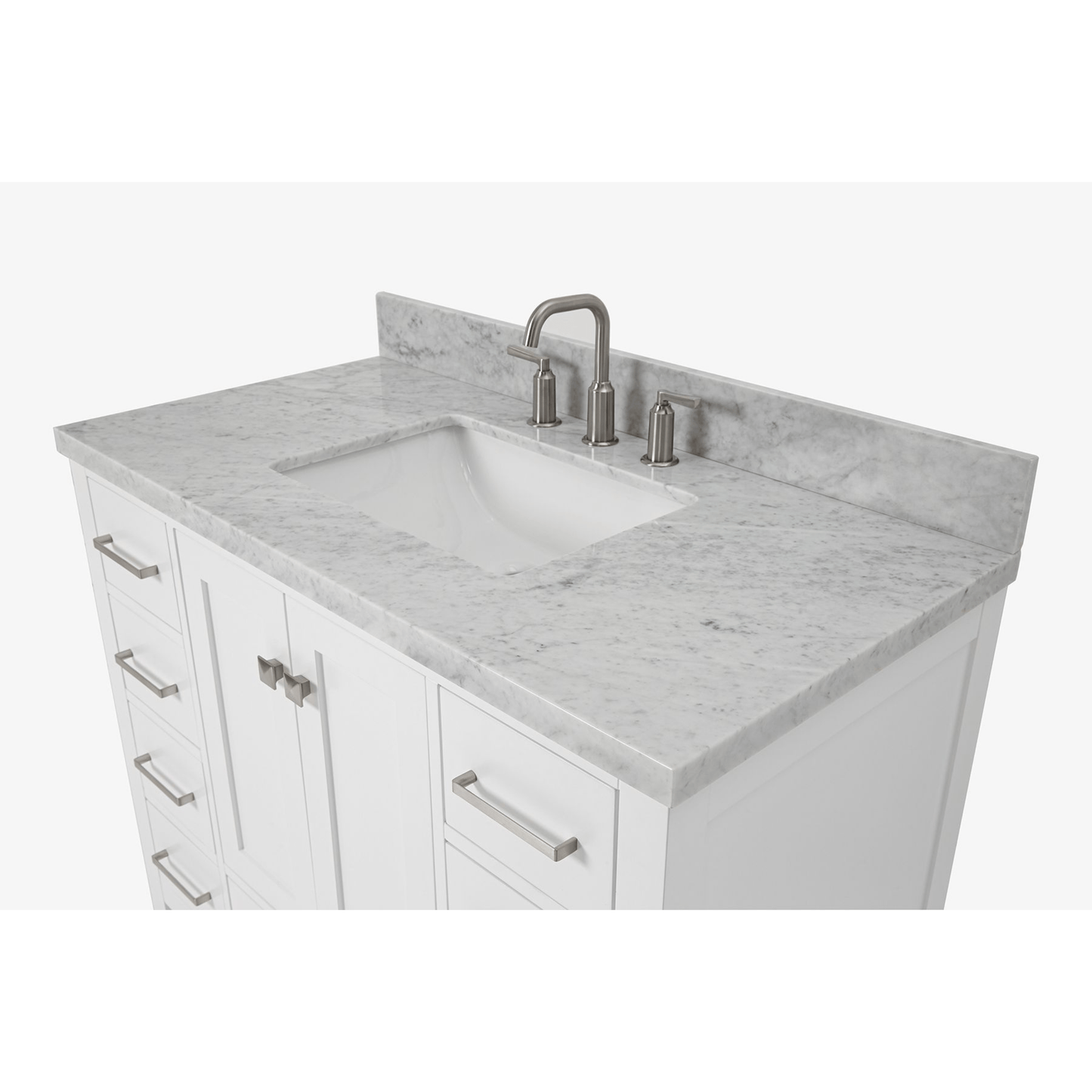 Ariel Cambridge  43" Modern White Single Rectangle Sink Vanity