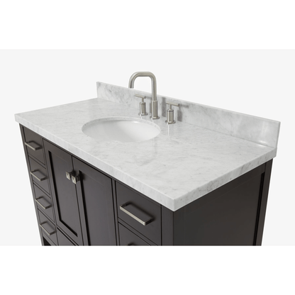 Ariel Cambridge  49" Modern Espresso Single Oval Sink Vanity