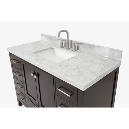 Ariel Cambridge  49" Modern Espresso Single Rectangle Sink Vanity