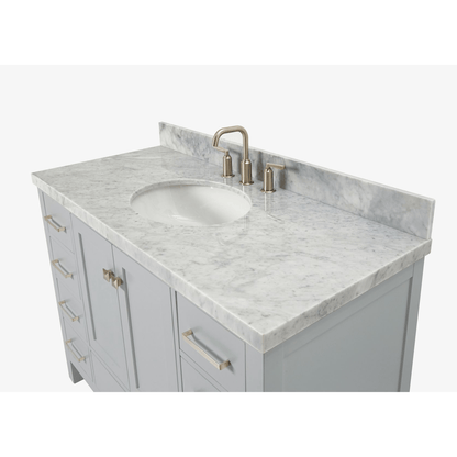 Ariel Cambridge  49" Modern Grey Single Oval Sink Vanity