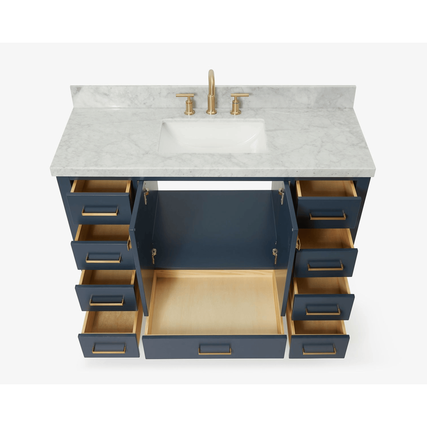 Ariel Cambridge  49" Modern Midnight Blue Single Rectangle Sink Vanity