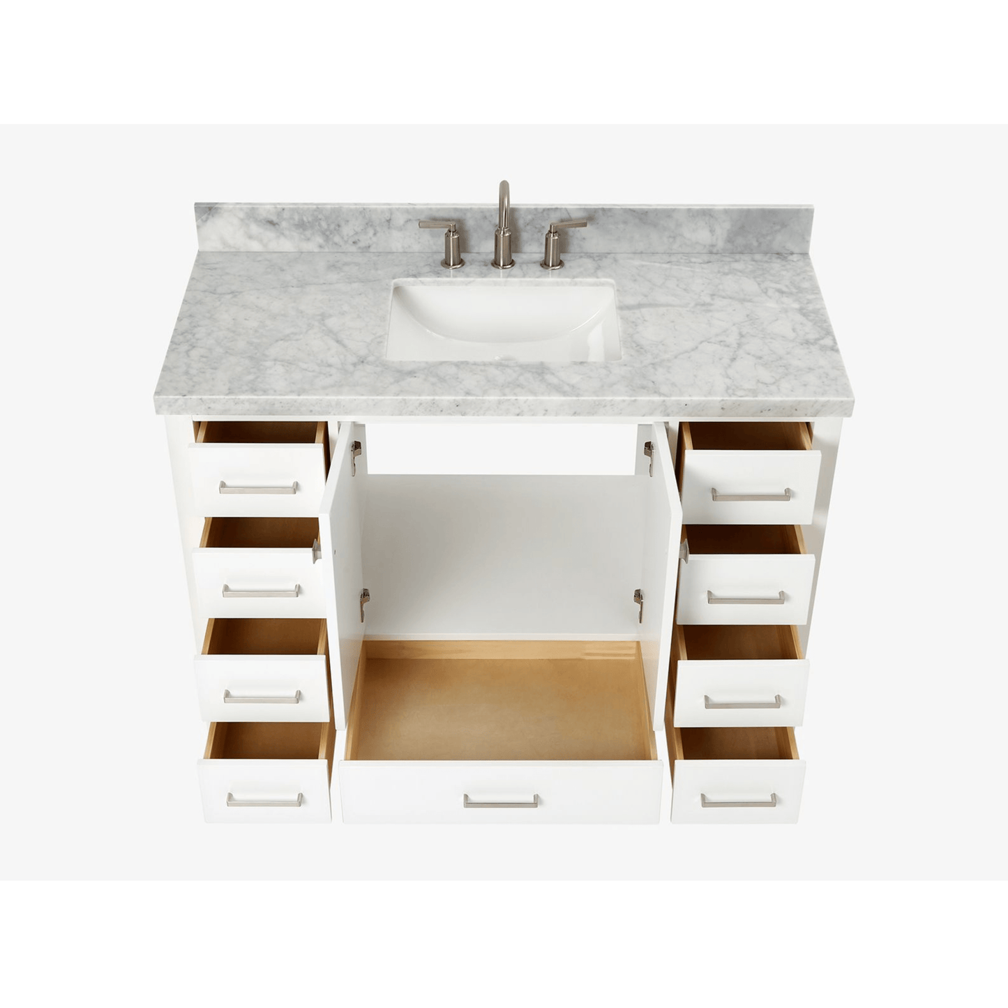 Ariel Cambridge  49" Modern White Single Rectangle Sink Vanity