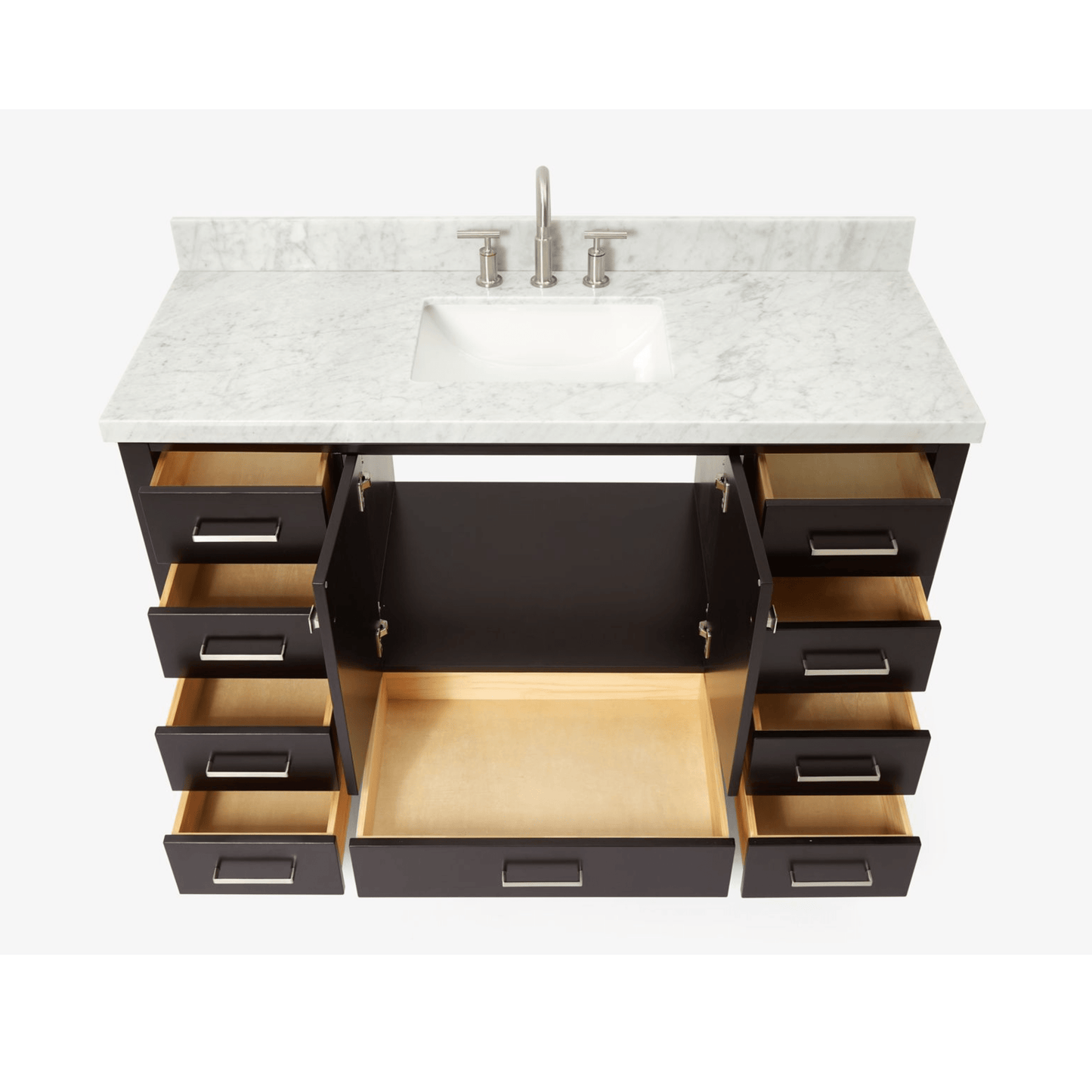 Ariel Cambridge  55" Modern Espresso Single Rectangle Sink Vanity