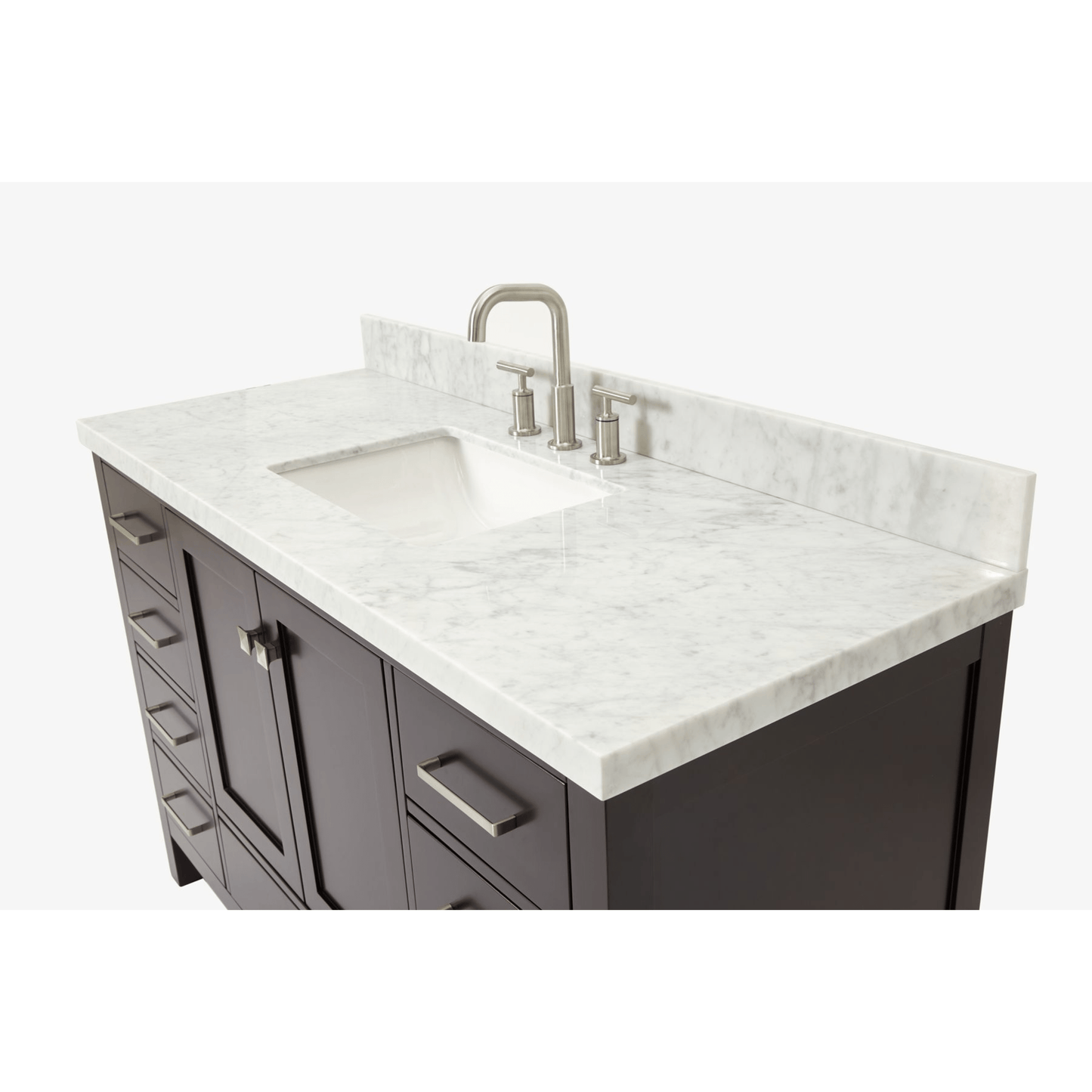 Ariel Cambridge  55" Modern Espresso Single Rectangle Sink Vanity