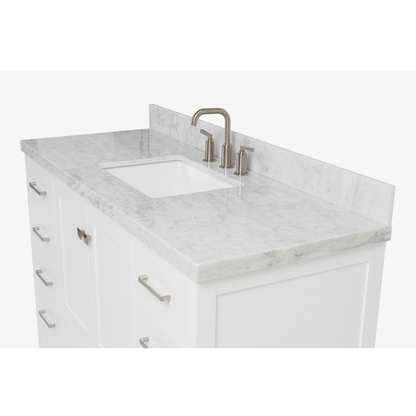 Ariel Cambridge  55" Modern White Single Rectangle Sink Vanity