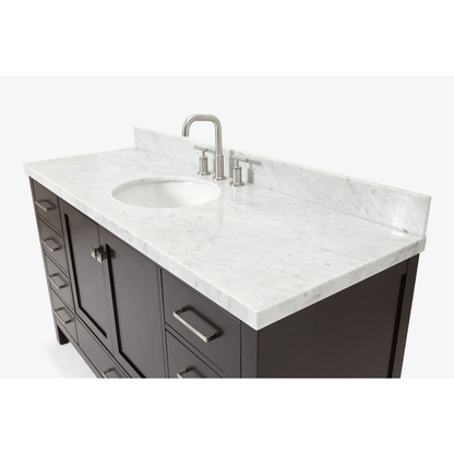 Ariel Cambridge  61" Modern Espresso Single Oval Sink Vanity