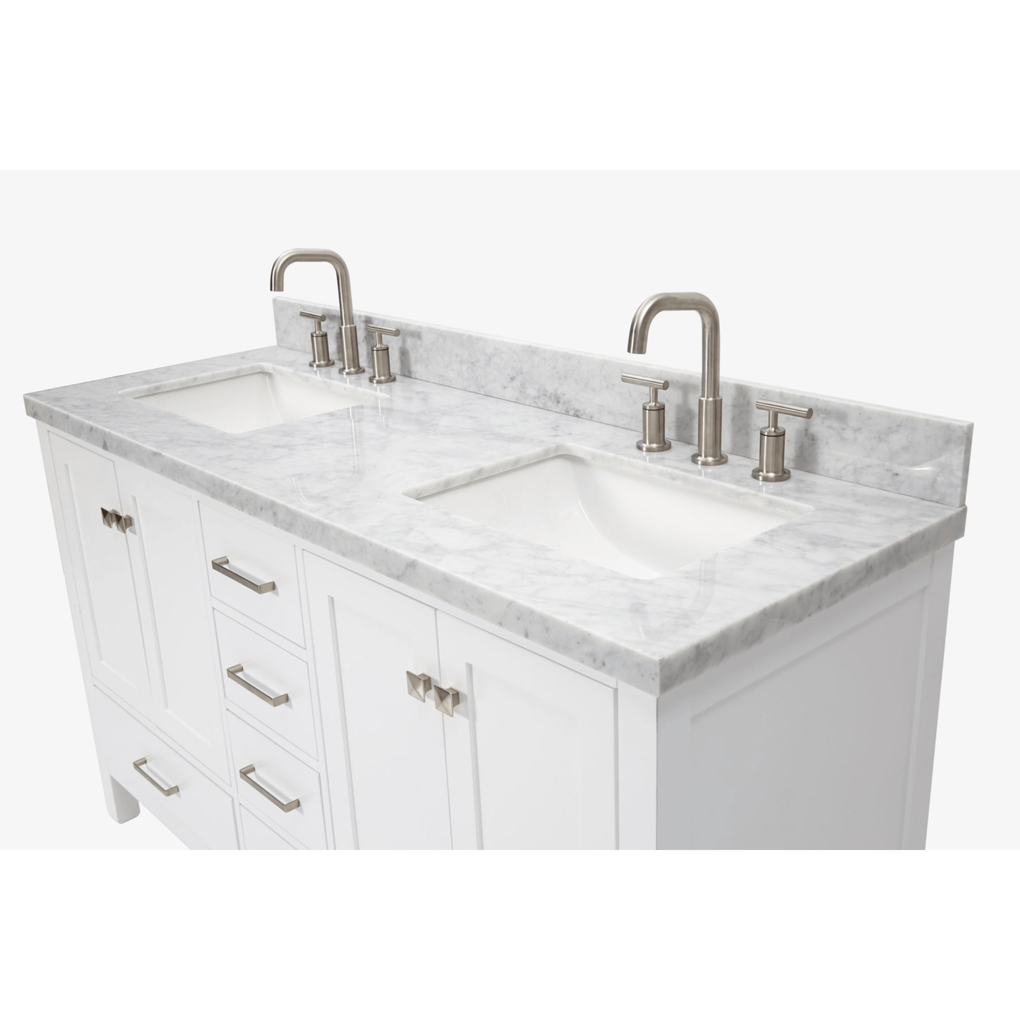 Ariel Cambridge  61" Modern White Double Rectangle Sink Vanity