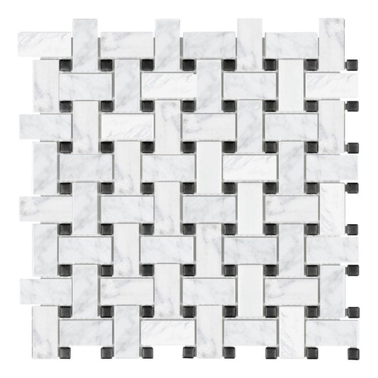 Design Element Basketweave Marble Tile (10 sq. ft. / case) | MTILE02