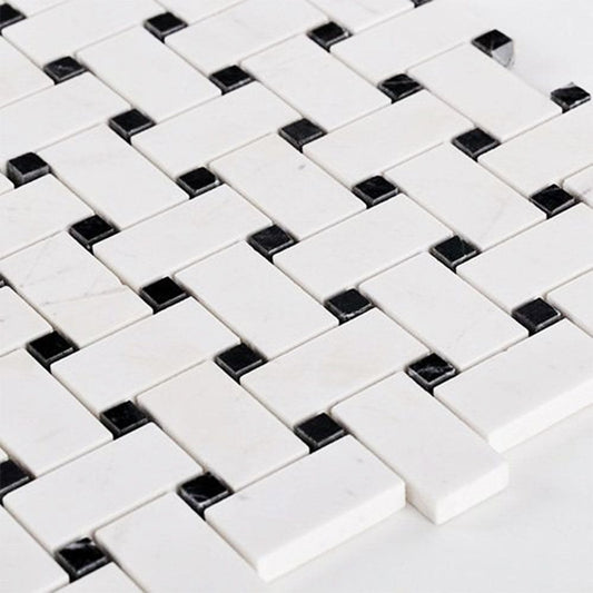 Design Element Basketweave Marble Tile (10 sq. ft. / case) | MTILE02