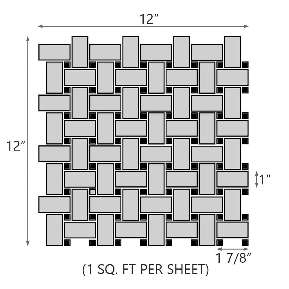 Design Element Basketweave Marble Tile (10 sq. ft. / case) | MTILE02