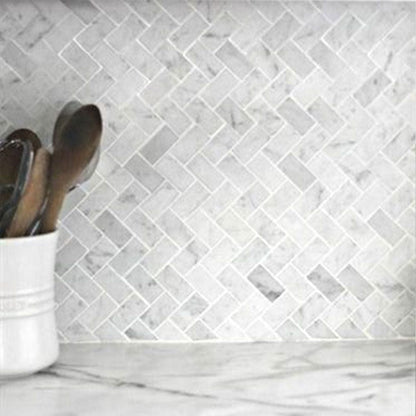 Design Element Herringbone Marble Tile (9.4 sq. ft. / case) | MTILE01