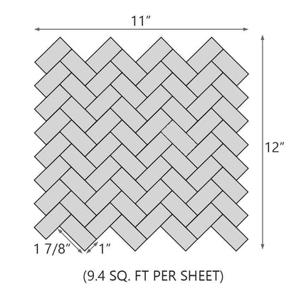 Design Element Herringbone Marble Tile (9.4 sq. ft. / case) | MTILE01