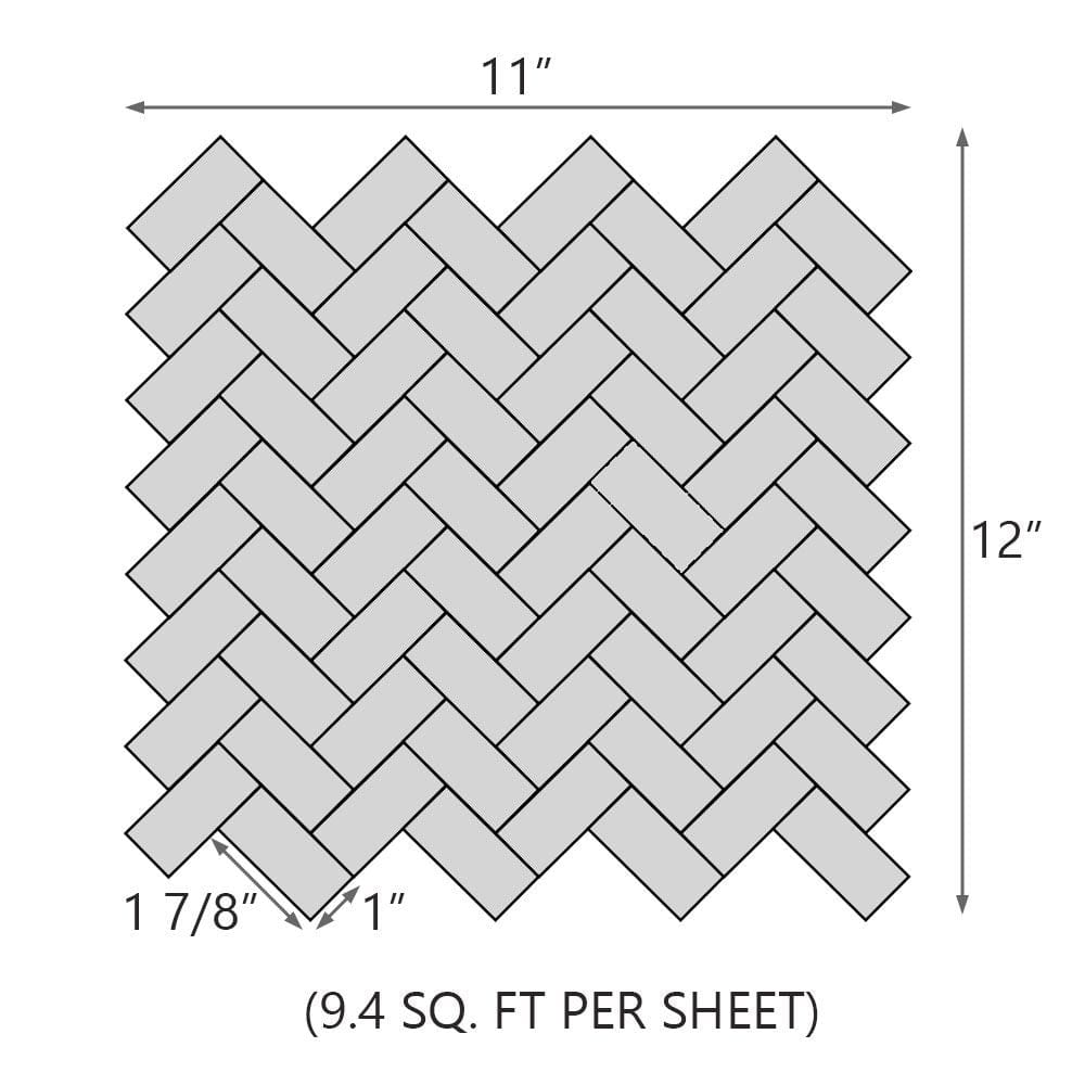 Design Element Herringbone Marble Tile (9.4 sq. ft. / case) | MTILE01
