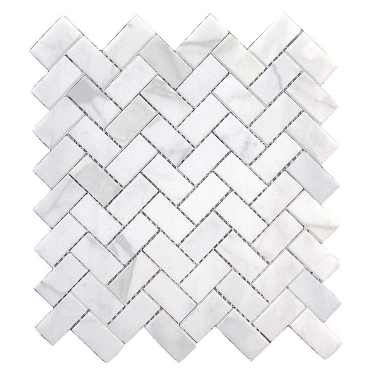 Design Element Herringbone Marble Tile (9.4 sq. ft. / case) | MTILE01
