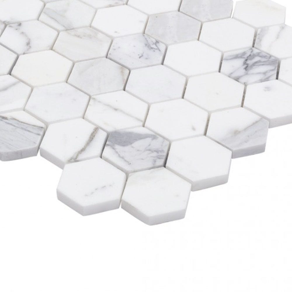 Design Element Hexagon Marble Tile (10 sq. ft. / case) | MTILE04