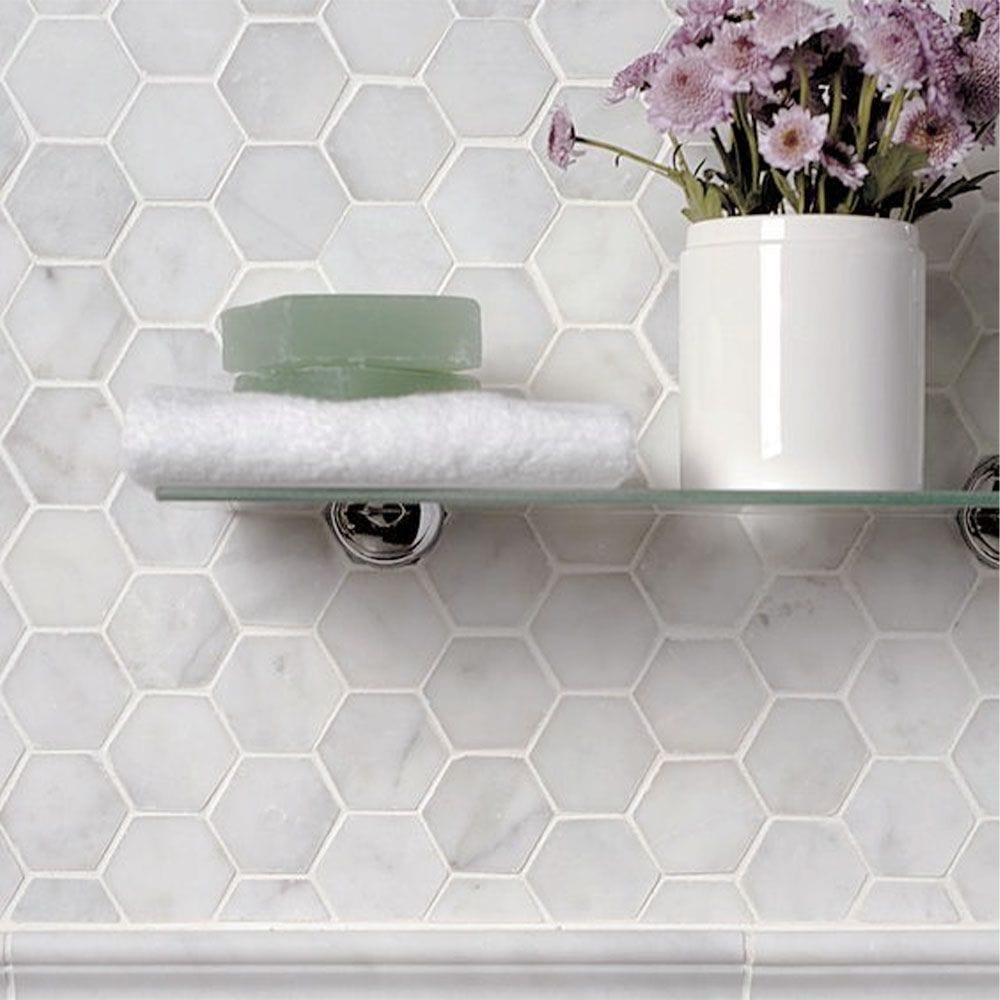 Design Element Hexagon Marble Tile (10 sq. ft. / case) | MTILE04