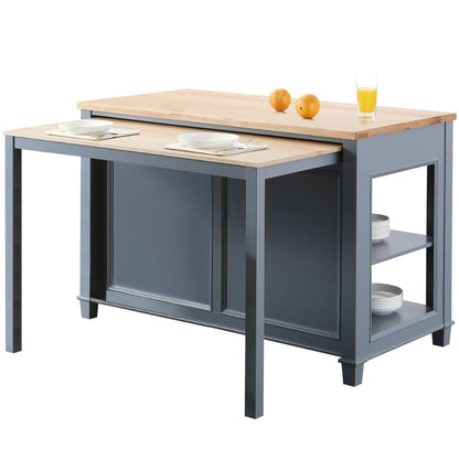 Medley Transitional Gray 54" Kitchen Island With Slide Out Table | KD-01-GY