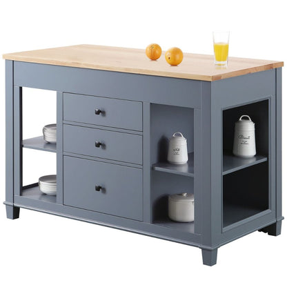 Medley Transitional Gray 54" Kitchen Island With Slide Out Table | KD-01-GY