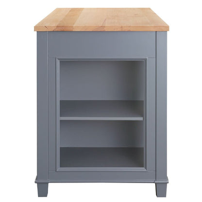 Medley Transitional Gray 54" Kitchen Island With Slide Out Table | KD-01-GY