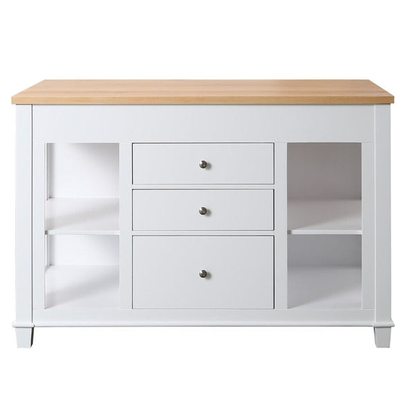 Medley Transitional White 54 Kitchen Island With Slide Out Table | KD-01-W