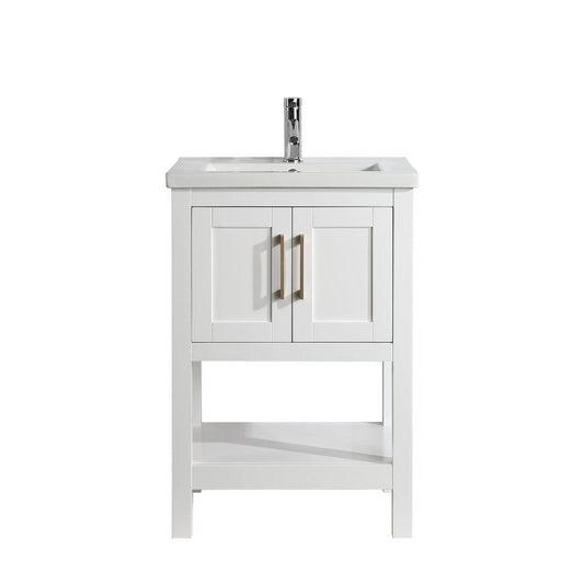 Alissa Modern White 24" Single Sink Vanity | SPV02-24-WT