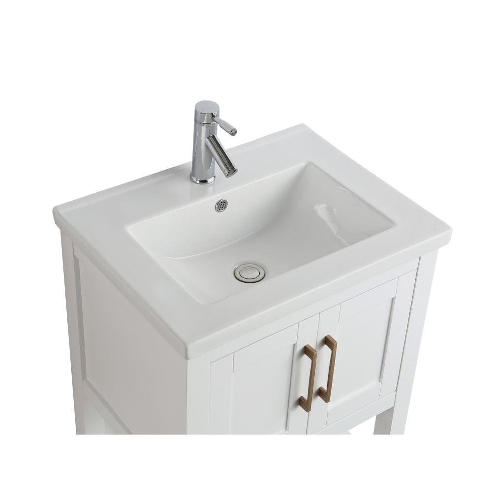 Alissa Modern White 24" Single Sink Vanity | SPV02-24-WT