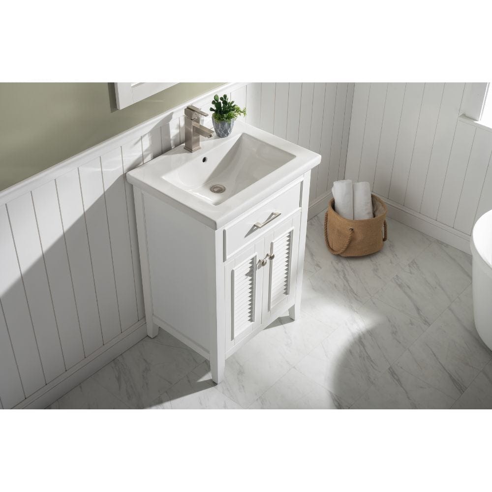 Cameron Transitional White 24" Single Sink Vanity | S09-24-WT