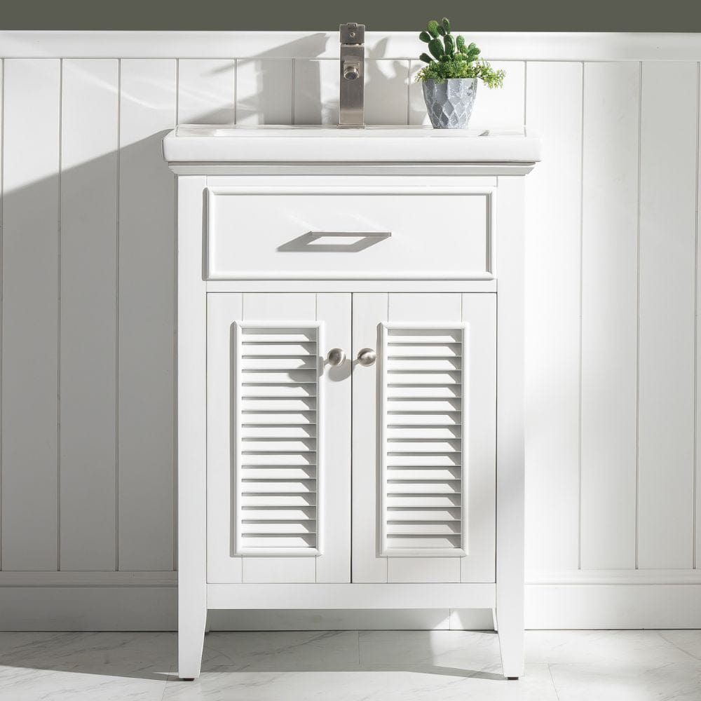 Cameron Transitional White 24" Single Sink Vanity | S09-24-WT