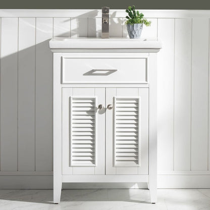 Cameron Transitional White 24" Single Sink Vanity | S09-24-WT