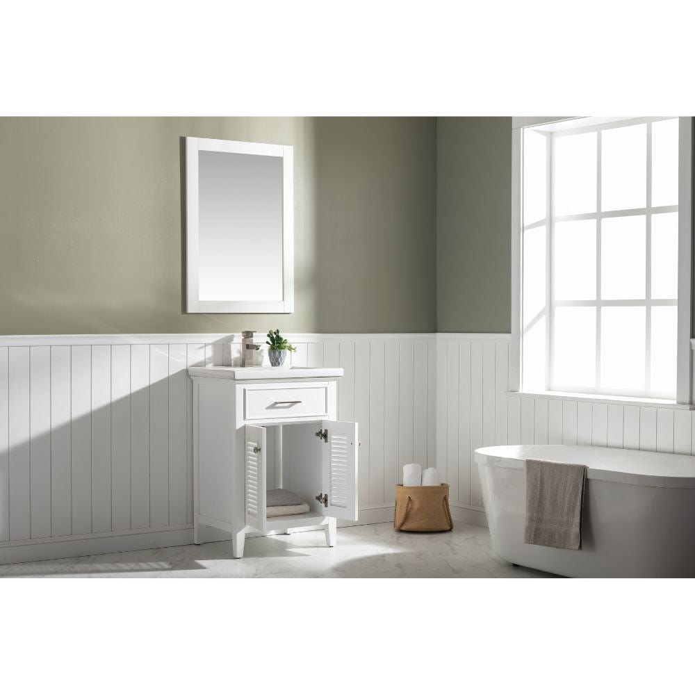 Cameron Transitional White 24" Single Sink Vanity | S09-24-WT