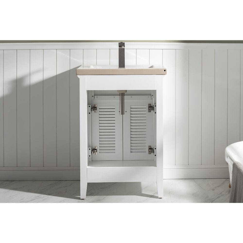 Cameron Transitional White 24" Single Sink Vanity | S09-24-WT