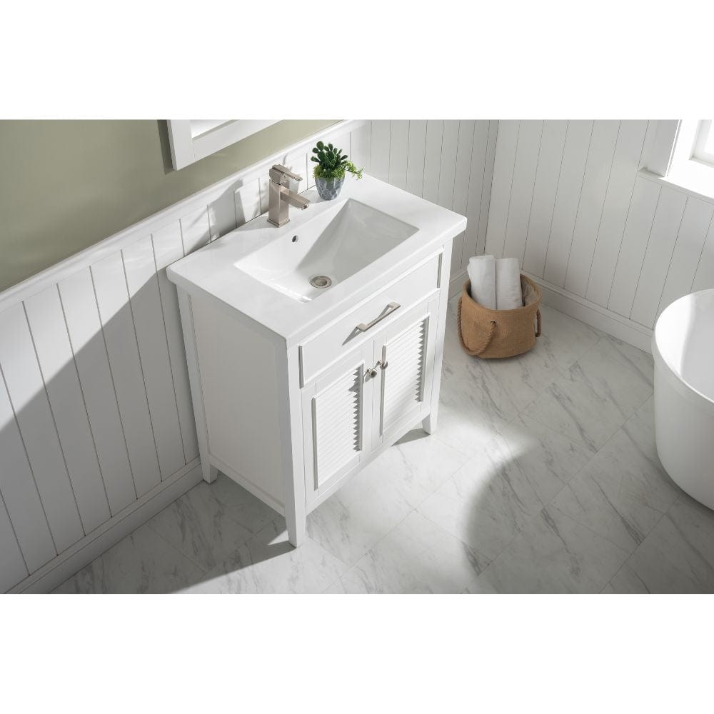 Cameron Transitional White 30" Single Sink Vanity | S09-30-WT