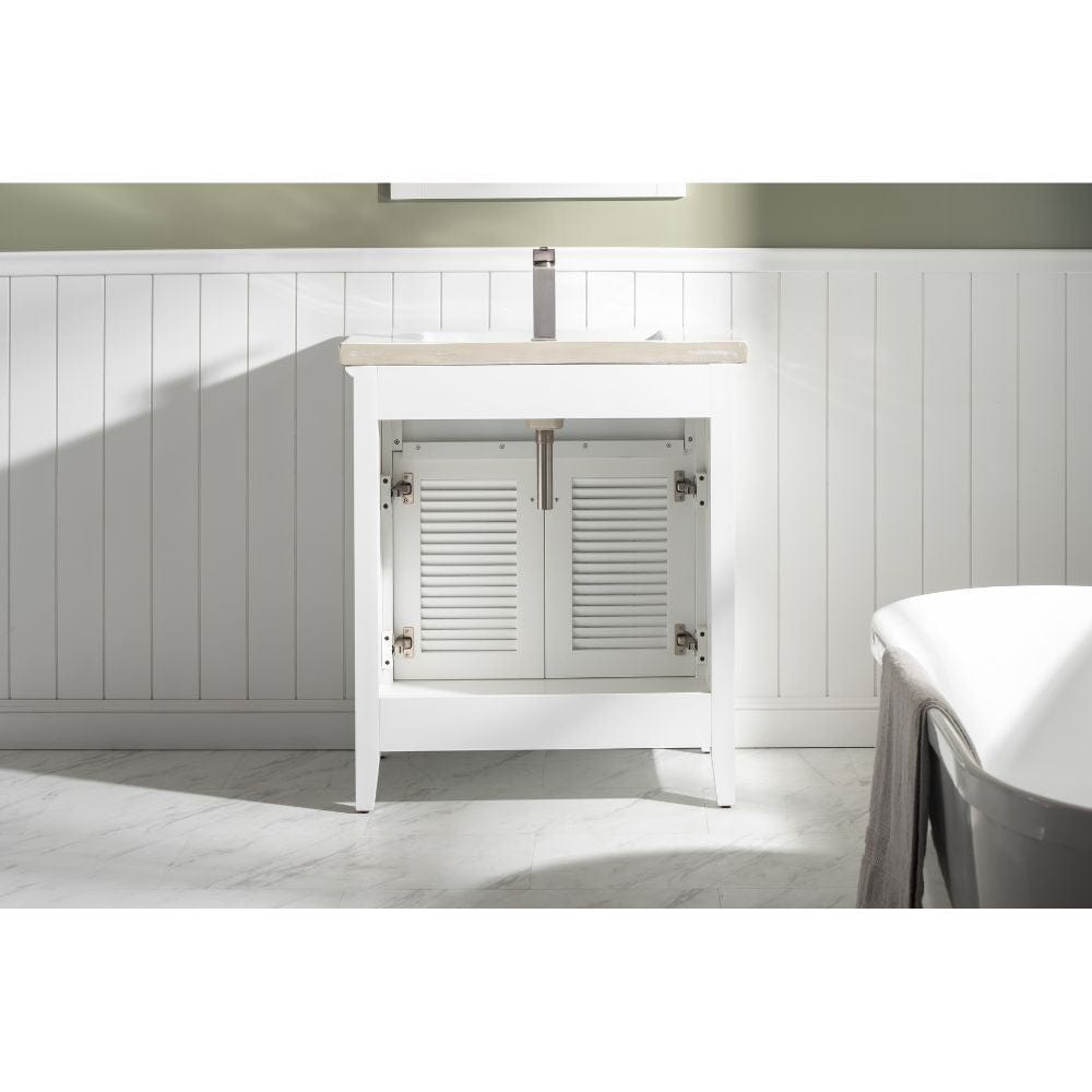 Cameron Transitional White 30" Single Sink Vanity | S09-30-WT