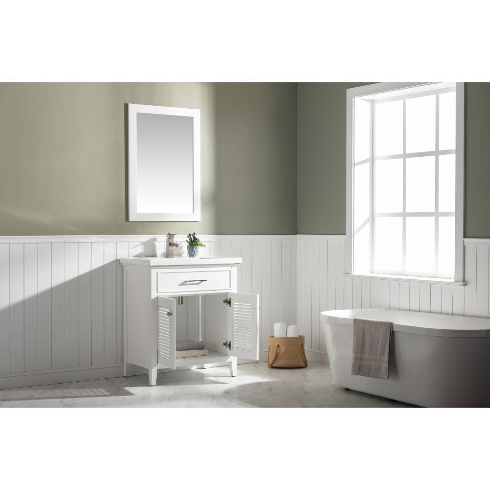 Cameron Transitional White 30" Single Sink Vanity | S09-30-WT