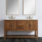 Design Element Austin Traditional Walnut 60" Vanity Base Only | DEC4006-C-CB