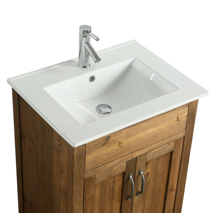 Design Element Bryson Transitional Walnut 24" Single Sink Vanity | DEC4002-S