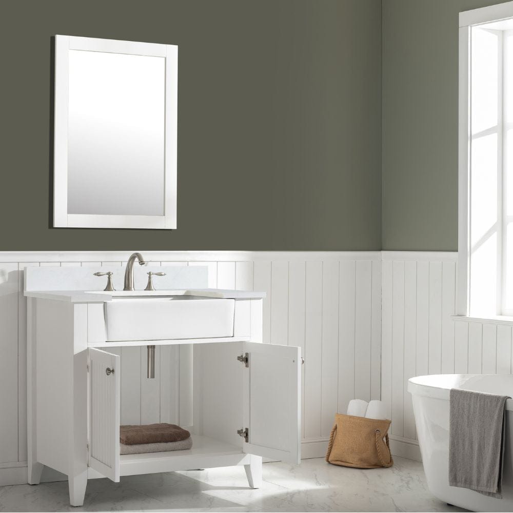 Design Element Burbank Transitional White 36" Single Vanity | BK-36-WT