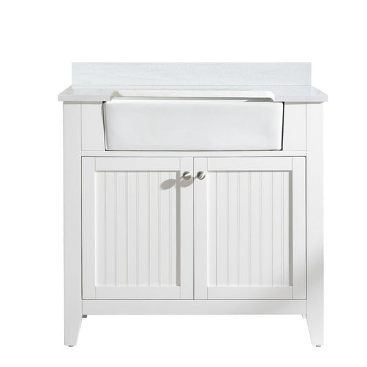 Design Element Burbank Transitional White 36" Single Vanity | BK-36-WT