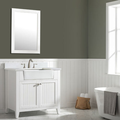 Design Element Burbank Transitional White 36" Single Vanity | BK-36-WT