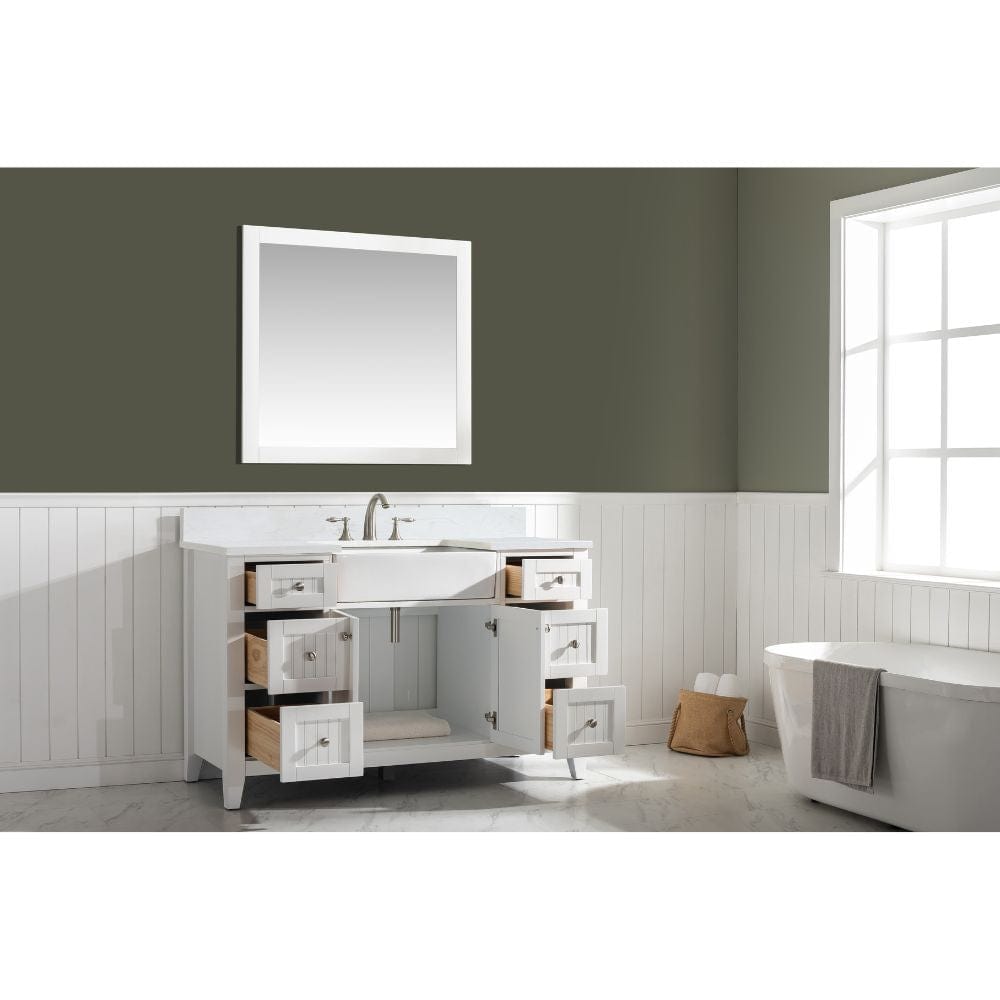 Design Element Burbank Transitional White 54" Single Vanity | BK-54-WT