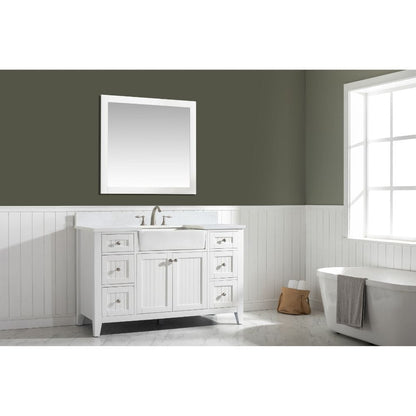 Design Element Burbank Transitional White 54" Single Vanity | BK-54-WT