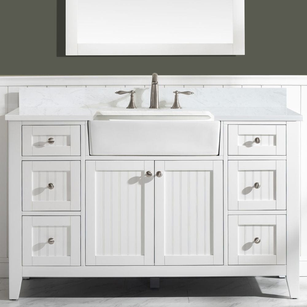 Design Element Burbank Transitional White 54" Single Vanity | BK-54-WT